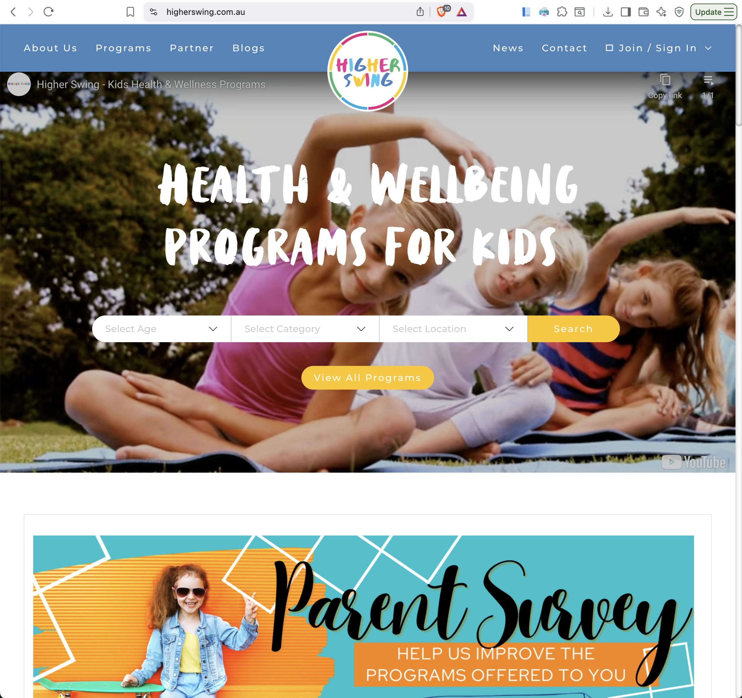 Higher Swing website