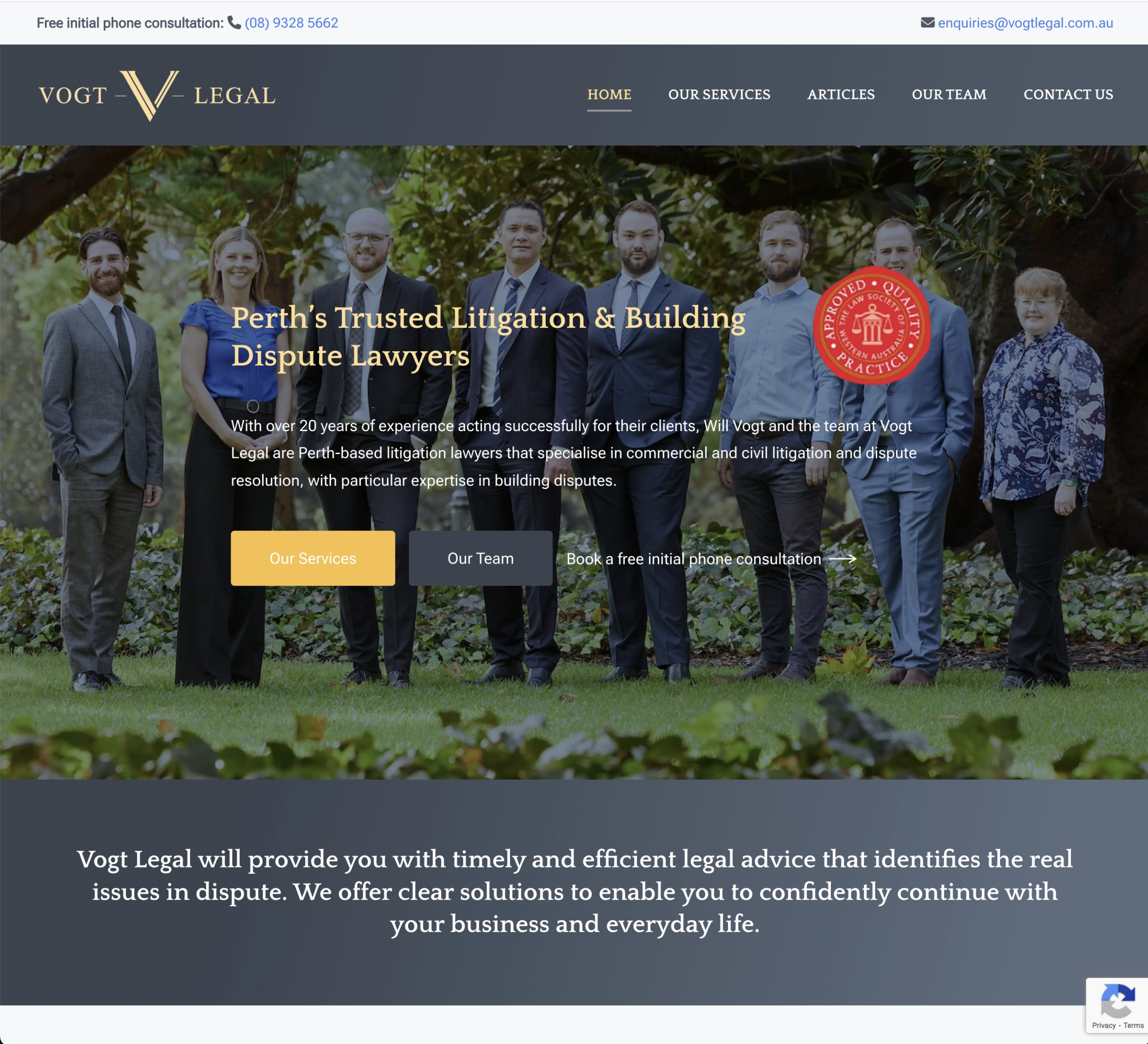 Vogt Legal website